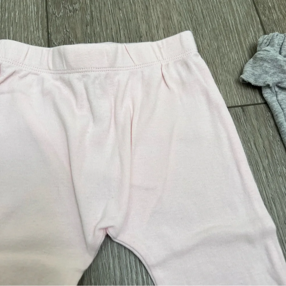 CARTERS 2PC PULL ON PANTS SET PINK GREY 12MO